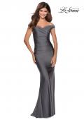 Picture of: Off the Shoulder Prom Dress with Sweetheart Neckline in Gunmetal, Style: 28450, Detail Picture 8