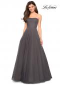 Picture of: Strapless Fully Rhinestone A-Line Prom Dress in Gunmetal, Style: 27630, Detail Picture 1
