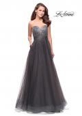 Picture of: Long Strapless Ball Gown with Metallic Ombre Rhinestones in Gunmetal, Style: 26264, Detail Picture 2