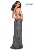 Picture of: Floor Length Ruched Fully sequin Prom Dress in Gunmetal, Style: 27234, Detail Picture 4