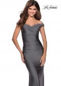 Picture of: Off the Shoulder Prom Dress with Sweetheart Neckline in Gunmetal, Style: 28450, Detail Picture 4