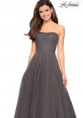 Picture of: Strapless Fully Rhinestone A-Line Prom Dress in Gunmetal, Style: 27630, Detail Picture 6