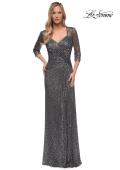 Picture of: Sequin Evening Gown with Knot Detail on Front, Style: 27930, Detail Picture 3