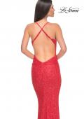 Picture of: Chic Soft Sequin Stretch Dress with Open Back in Hot Coral, Style: 31429, Detail Picture 8