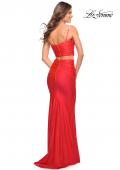 Picture of: Two Piece Dress with Rhinestone Diamond Straps in Hot Coral, Style: 30789, Detail Picture 3