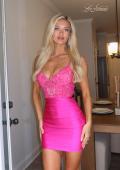 Picture of: Embellished Strappy Back Mini Dress in Hot Fuchsia, Style 33933, Detail Picture 4