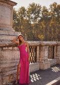 Picture of: Rhinestone Embellished Jersey Gown with Square Neckline in Hot Fuchsia, Style: 32058, Detail Picture 1