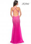 Picture of: Stunning Rhinestone Embellished Fitted Tulle Dress in Hot Fuchsia, Style: 32007, Detail Picture 10