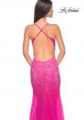 Picture of: Stunning Rhinestone Embellished Fitted Tulle Dress in Hot Fuchsia, Style: 32007, Detail Picture 11