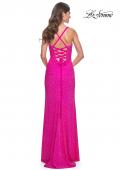 Picture of: Rhinestone Embellished Jersey Gown with Square Neckline in Hot Fuchsia, Style: 32058, Detail Picture 11