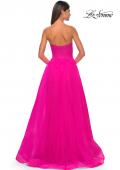 Picture of: Sweetheart Tulle and Rhinestone Prom Dress with Illusion Detail in Hot Fuchsia, Style: 31997, Detail Picture 12