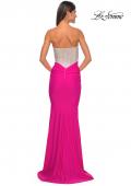 Picture of: Sweetheart Rhinestone Fishnet Bodice Dress with Fitted Skirt in Hot Fuchsia, Style: 32440, Detail Picture 2
