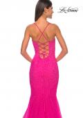 Picture of: Mermaid Prom Dress with Rhinestones and Lace Up Back in Hot Fuchsia, Style: 32273, Detail Picture 6