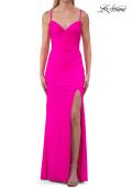 Picture of: Jersey Prom Dress with Cowl Neckline and Open Beaded Back in Hot Fuchsia, Style: 33553, Detail Picture 6