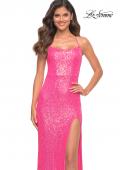 Picture of: Hot Pink Simple Sequin Dress with Open Low Back in Hot Pink, Main Picture