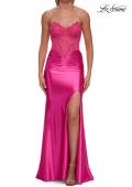 Picture of: Strapless Embellished Corset Gown with Satin Skirt in Hot Pink, Style: 33639, Detail Picture 9