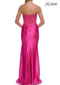 Picture of: Strapless Embellished Corset Gown with Satin Skirt in Hot Pink, Style: 33639, Detail Picture 10