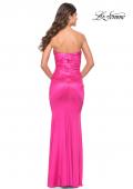 Picture of: Chic Strapless Liquid Jersey Gown with Ruching in Hot Pink in Hot Pink, Style: 31425, Back Picture