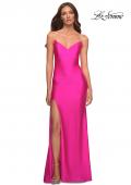 Picture of: Neon Rhinestone Strap Simple Long Jersey Dress in Pink, Style: 30602, Detail Picture 1