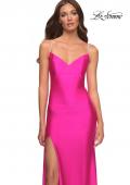 Picture of: Neon Rhinestone Strap Simple Long Jersey Dress in Pink, Style: 30602, Detail Picture 2