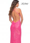 Picture of: Hot Pink Simple Sequin Dress with Open Low Back in Hot Pink, Detail Picture 2