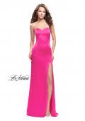 Picture of: Long Strapless Form Fitting Dress with Beaded Straps in Hot Pink, Style: 26253, Detail Picture 6