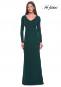 Picture of: Long Jersey Evening Dress with Draped Neckline in Hunter Green, Style: 30813, Main Picture