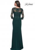 Picture of: Lace and Net Jersey Gown with Illusion Sleeves in Cocoa, Style: 30384, Detail Picture 2