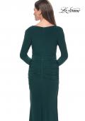 Picture of: Long Jersey Evening Dress with Draped Neckline in Hunter Green, Style: 30813, Detail Picture 4