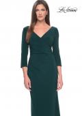 Picture of: Long Evening Dress with Wrap Style Neckline in Hunter Green, Style: 31020, Detail Picture 5