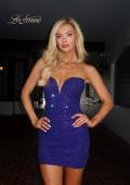 Picture of: Strapless Sparkle Mini Dress in Indigo, Style: 33324, Detail Picture 1