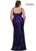 Picture of: Metallic Plus Size Prom Dress with Flattering Ruching in Indigo , Style: 33020, Detail Picture 8