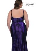 Picture of: Metallic Plus Size Prom Dress with Flattering Ruching in Indigo , Style: 33020, Detail Picture 10