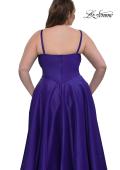 Picture of: Simple A-line Mikado Plus Dress with Slit in Indigo , Style: 33075, Detail Picture 6