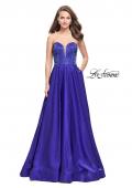 Picture of: Long Strapless Mikado Ball Gown with Beading in Indigo, Style: 26104, Main Picture