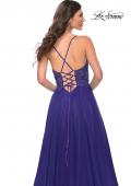 Picture of: Beautiful Rhinestone Beaded Illusion Top Tulle Prom Dress in Blue, Style: 32020, Detail Picture 9