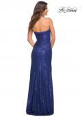 Picture of: Strapless Ruched Sequin Gown in Gorgeous Colors in Indigo, Detail Picture 10