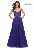 Picture of: Beautiful Rhinestone Beaded Illusion Top Tulle Prom Dress in Blue, Style: 32020, Detail Picture 10