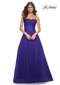 Picture of: A-line Square Neck Tulle Ballgown with Illusion Waist in Indigo, Style: 32017, Detail Picture 13