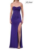 Picture of: Strapless Rhinestone Corset Gown with Sweetheart Neckline and High Slit in Indigo, Style: 33304, Detail Picture 13