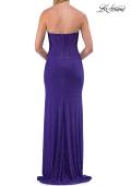 Picture of: Strapless Rhinestone Corset Gown with Sweetheart Neckline and High Slit in Indigo, Style: 33304, Detail Picture 14