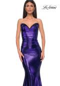 Picture of: Mermaid Metallic Prom Dress with Sweetheart Strapless Top in Indigo , Style 32995, Detail Picture 15