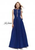 Picture of: High Neck Sparkling A-line Dress with Strappy Open Back in Indigo, Style: 25895, Detail Picture 2