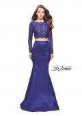 Picture of: Two Piece Mermaid Dress with Lace Top and Rhinestones in Indigo, Style: 25324, Detail Picture 3