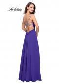 Picture of: Satin A-line Prom Dress with Beading and an Open Back in Indigo, Style: 25611, Detail Picture 3
