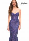 Picture of: Unique Long Sequin Strapless Gown with Sweetheart Top in Purple, Style: 30743, Detail Picture 3