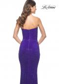 Picture of: Rhinestone Embellished Strapless Ruched Prom Dress in Indigo, Style: 32141, Detail Picture 4