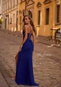 Picture of: Simple Prom Dress with Corset Top and Lace Up Back in Indigo , Style 32966, Detail Picture 4