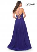 Picture of: Beautiful Rhinestone Beaded Illusion Top Tulle Prom Dress in Blue, Style: 32020, Detail Picture 7