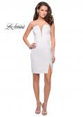 Picture of: Simple Satin Sweetheart Homecoming Dress in Ivory, Style: 26629, Detail Picture 5